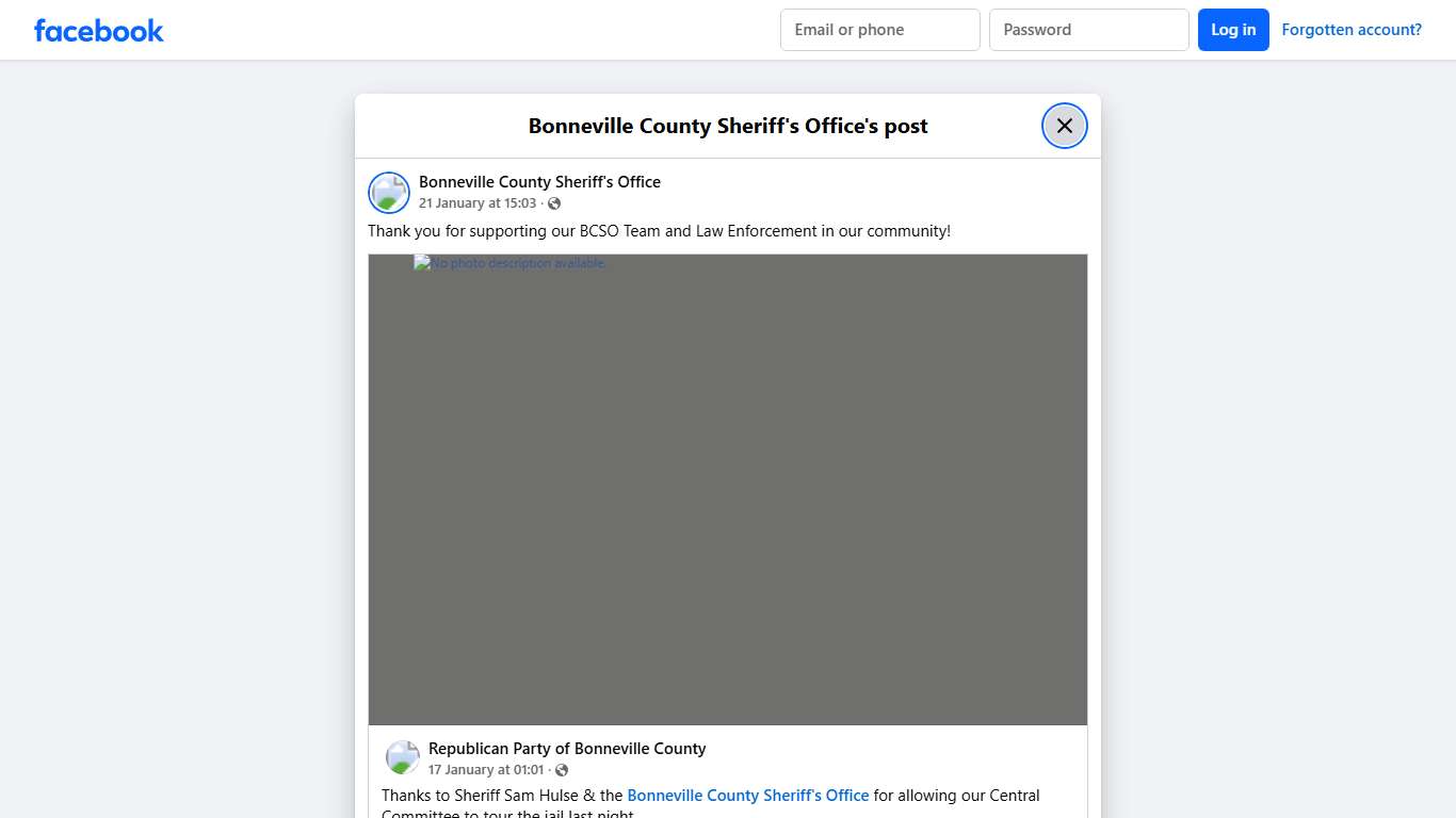 Thank you for... - Bonneville County Sheriff's Office Facebook